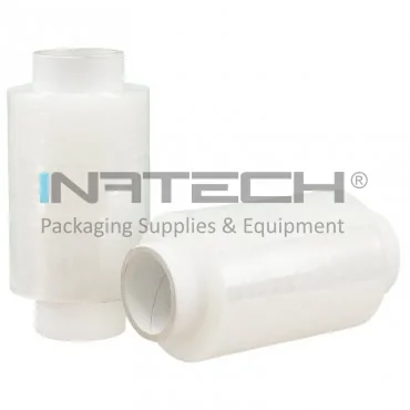 Folie Stretch Minirole Lungime 100 m, Latime 100 mm, Utilizare Manuala, Grosime 23 my, Culoare Transparent, Diametru Tub 38 mm, Lungime Tub 140 mm