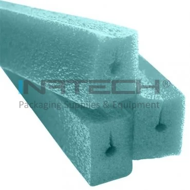 PEE Foam Profile, Edge Vetro Type, Length 1 m, Bar Packaging / 1 m, Dimensions A-B-C-D 25 x 17 x 4 x 35 mm, Green, Meters / Pack 100