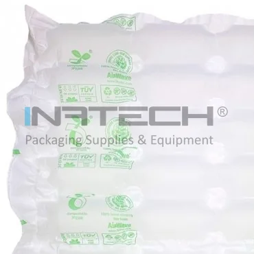BIO Air Pillows for AirWave 1 and 2 System, 2 Void Fill Pillows, Roll Length 500 m, Dimensions 100 X 210 mm, BIO Plastic Material 20 my