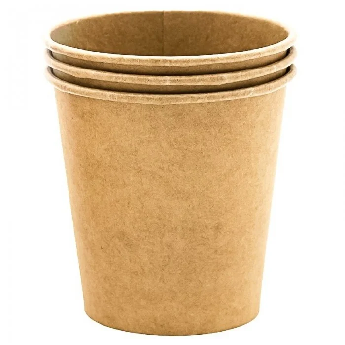 Pahar Carton 7 oz Pentru Bauturi Calde, 50 buc/set Ambalare 50 buc/set, Volum Oz 7, Culoare Maro-Pahare Carton