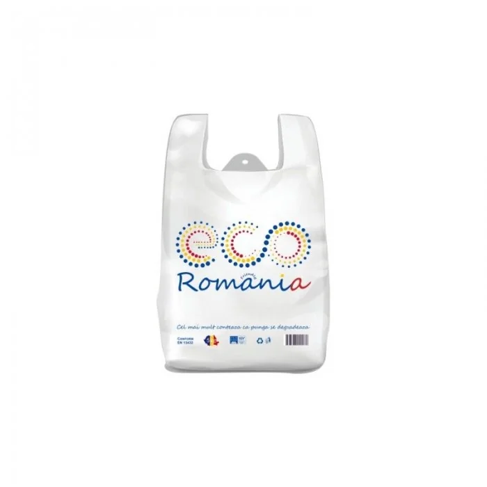 Pungi Biodegradabile Tip Maiou Pliu 2 x 60 mm, Dimensiuni 260 x 450 mm, Grosime 18 my, Rezistenta 4 kg, Buc / Pachet 500-Pung...