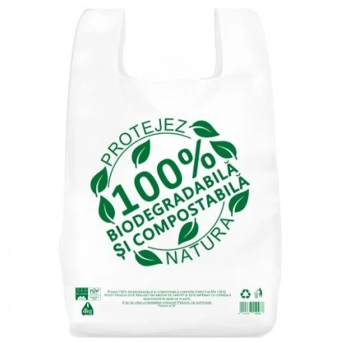 Pungi Biodegradabile Tip Maiou Pliu 2 x 60 mm, Dimensiuni 240 x 420 mm, Grosime 18 my, Rezistenta 3 kg, Buc / Pachet 1000-Pun...