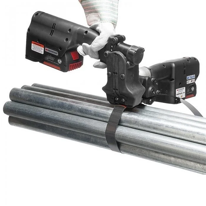 Banda Metalica Lucioasa Pentru Legare Lungime 200 m, Latime 32 mm, Grosime 0.8 mm, Greutate 40 kg, Culoare Gri Lucios-Benzi P...