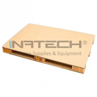 Euro-Style Corrugated Cardboard Pallet, Length 1200 mm, Width 800 mm, Height 100 mm, Load Capacity 400 kg, Natural Color, Number of Legs 9, Cardboard Type 2 x CO5
