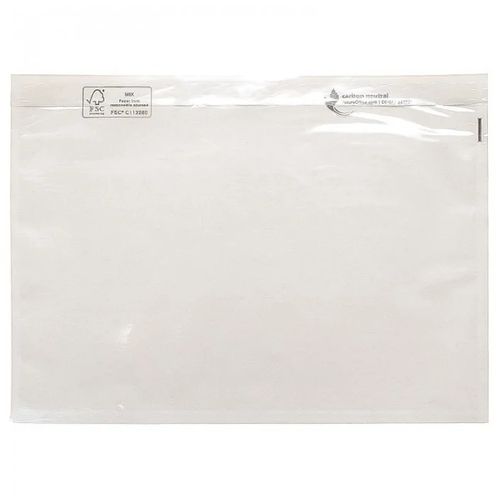 Set 100 Plicuri Port Document Autoadezive, Dimensiuni 175 x 115 mm, Culoare Transparent, Tip C6-Plicuri Si Pungi Curierat