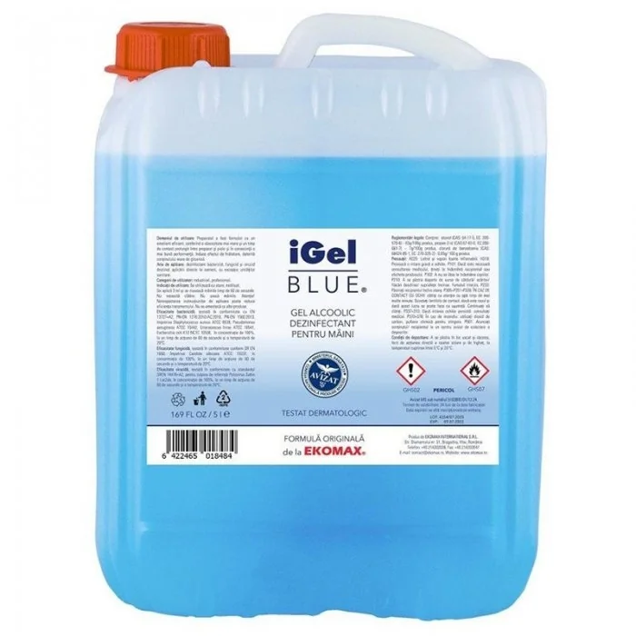 Gel Alcoolic Dezinfectant Pentru Maini Aspect Gel, Cantitate 12 buc, Volum Litri 0.5, Culoare Albastru-Accesorii Protectia Mu...