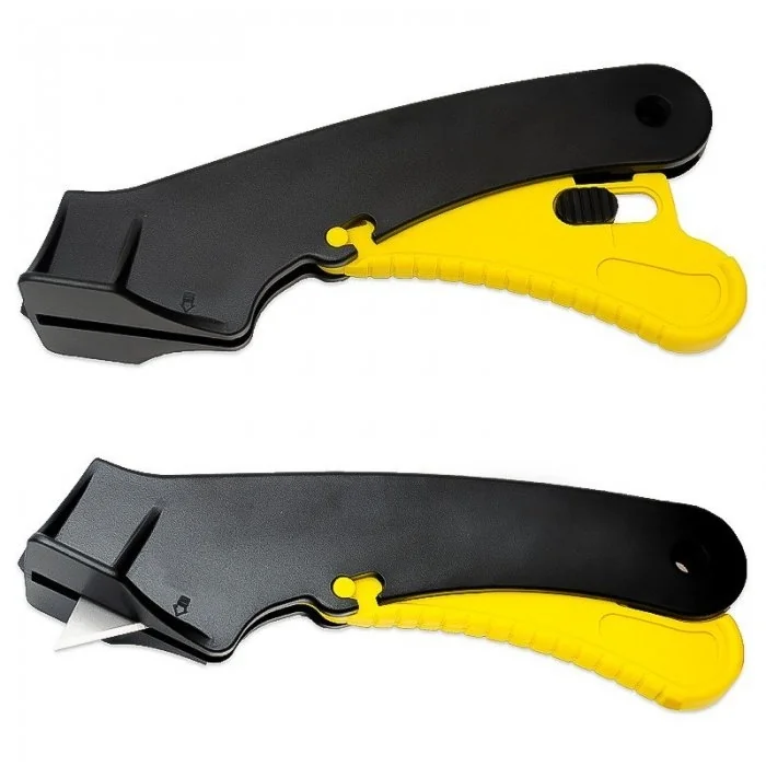 Cutter Retractabil Pentru Hartie Utilizare Intensa, Lama Metal, Culoare Negru, Siguranta DA, Suport Plastic-Accesorii Depozit