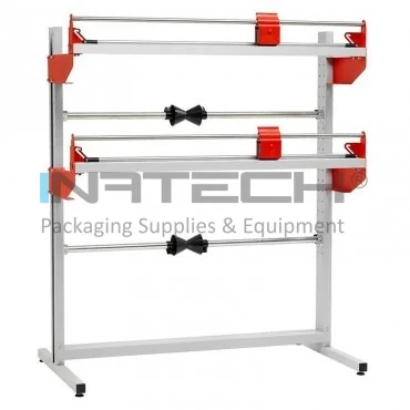 Fixed Packaging Dispenser, 2-Roll Holder, With Cutting System Maximum roll diameter 900 mm, Maximum roll width 1600 mm, Dispenser width 1900 mm, Dispenser height 1575 mm, Weight 33 kg