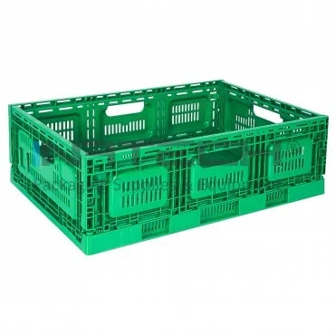 Lada Pliabila 600 x 400 x 155 mm, Pereti Ventilati, Material PP Virgin, Verde