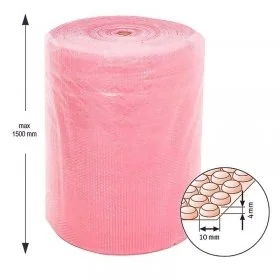 Folie Cu Bule Mici Roz Latime 400 mm, Lungime 100 m, Straturi 2, Grosime 60 my-Folie Cu Bule De Aer Mici