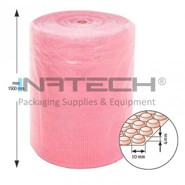 Folie Cu Bule Mici Roz Latime 600 mm, Lungime 100 m, Straturi 2, Grosime 60 my