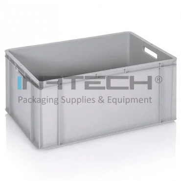 Euro Containere  Dimensiuni 600 x 400 x 300 mm, Volum Litri 60, Material PP Virgin, Greutate 2,3 kg, Culoare Gri