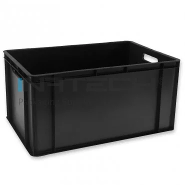Euro Containere  Dimensiuni 600 x 400 x 300 mm, Volum Litri 60, Material PP Reciclat, Greutate 2,3 kg, Culoare Negru