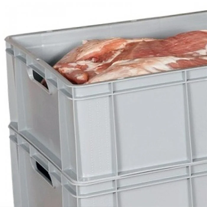 Euro Containere 600 x 400 mm Dimensiuni 600 x 400 x 75 mm, Volum Litri 15, Material PP Virgin, Greutate 0.9 kg, Culoare Gri-L...