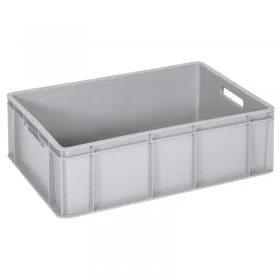 Euro Containere Dimensiuni 600 x 400 x 200 mm, Material PP Virgin, Volum Litri 40, Greutate 1.9 kg, Culoare Gri-Lazi Pentru T...