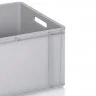Euro Containere 600 x 400 mm Dimensiuni 600 x 400 x 120 mm, Volum Litri 23, Material PP Virgin, Greutate 1.1 kg, Culoare Gri-...