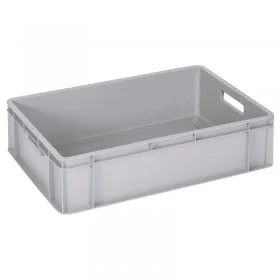 Euro Containere Dimensiuni 600 x 400 x 160 mm, Material PP Virgin, Volum Litri 31, Greutate 1.3 kg, Culoare Gri-Lazi Pentru T...