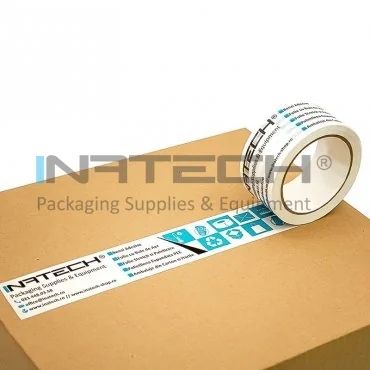 Banda Adeziva Personalizata Lungime 66 m, Numar Culori 1 Culoare, Latime 48 mm, Tip Imprimare Sandwich, Buc / Pachet 360