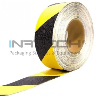 Banda Antialunecare Grosiera Lungime 18.3 m, Latime 25 mm, Culoare Negru / Galben, Tip Grosiera, Buc / Pachet 10