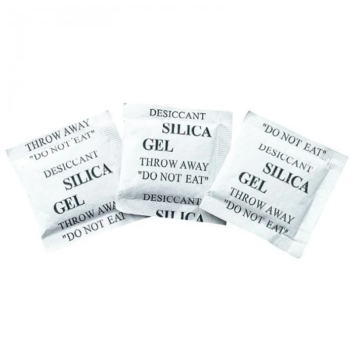 Silica Gel Desicant Dimensiune Sac 65 x 40 mm, Unitati Desicare 1/10, Greutate Plic 3g kg, Performanta Absorbtie Vapori 0.6 g...