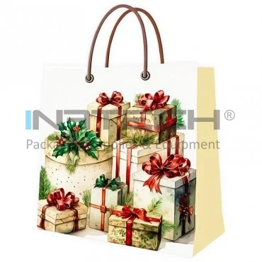 Pungi Pentru Cadouri, Personalizate, Aspect Lucios, 190 g/mp Plastifiere Lucioasa, Dimensiuni mm (L × l × h) 235 x 240 x 100, Tip Maner Snur, Gramaj 190 gr/mp