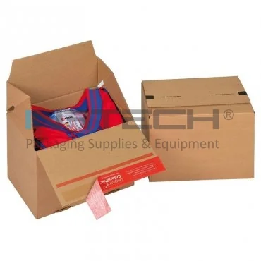 Cutii Carton Euro Cu Autosigilare ColomPac ® Lungime 195 mm, Latime 145 mm, Inaltime 140 mm, Culoare Maro, Tip Carton CO3
