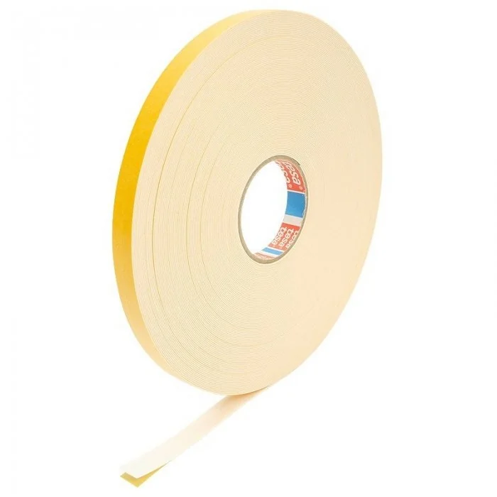 Banda Buretoasa Dublu Adeziva Lungime 50 m, Latime 20 mm, Material Textil, Culoare Alb-Benzi Dublu Adezive