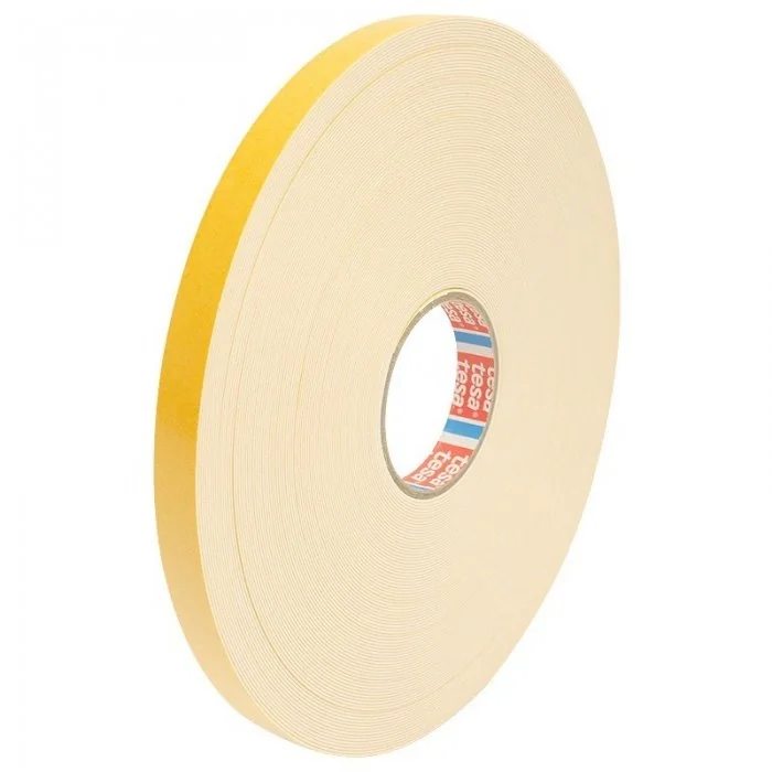 Banda Buretoasa Dublu Adeziva Lungime 50 m, Latime 20 mm, Material Textil, Culoare Alb-Benzi Dublu Adezive