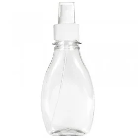 Recipiente Din Plastic Forma Fusiforma, Tip Capac Spray, Diametru Filet 28 mm, Maner NU, Volum 100 ml, Culoare Transparent, B...
