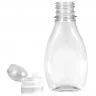 Recipiente Din Plastic Forma Fusiforma, Tip Capac Fliptop, Diametru Filet 28 mm, Maner NU, Volum 100 ml, Culoare Transparent,...