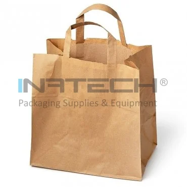 Pungi Hartie Cu Maner Plat, Hartie Kraft Natur 70g/mp Dimensiuni cm (L × l × h) 26 x 17 x 28,5, Tip Maner Flat, Material Hartie 70 gr/m2, Culoare Natur, Buc / Pachet 250
