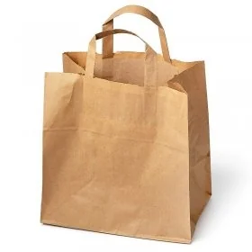 Pungi Hartie Cu Maner Plat, Hartie Kraft Natur 70g/mp Dimensiuni cm (L × l × h) 36 X 17 X 30, Tip Maner Flat, Material Hartie...