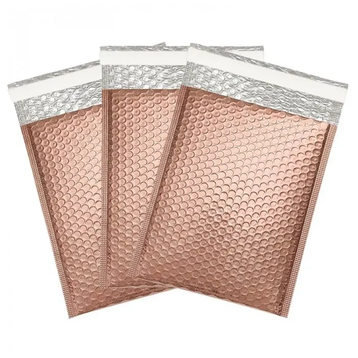 Plic Cu Bule Termoizolant Din Polietilena Poly Bubble, Dimensiuni 170 x 225 mm, Clapeta 50 mm, Culoare Rose Gold-Plicuri Izol...