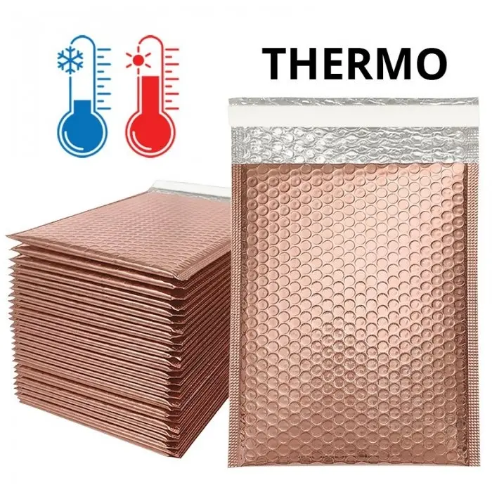 Plic Cu Bule Termoizolant Din Polietilena Poly Bubble, Dimensiuni 170 x 225 mm, Clapeta 50 mm, Culoare Rose Gold-Plicuri Izol...