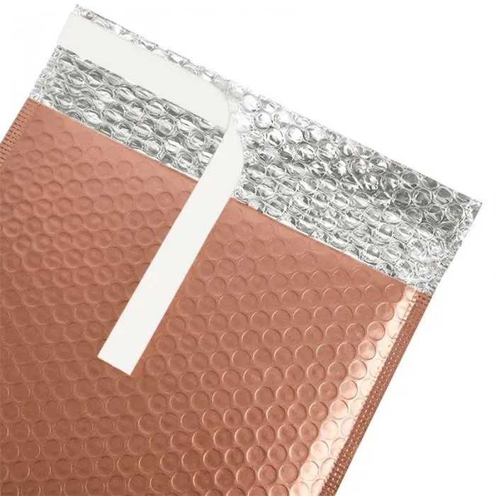 Plic Cu Bule Termoizolant Din Polietilena Poly Bubble, Dimensiuni 170 x 225 mm, Clapeta 50 mm, Culoare Rose Gold-Plicuri Izol...