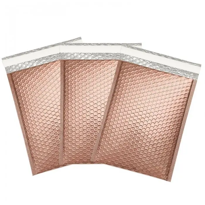 Plic Cu Bule Termoizolant Din Polietilena Poly Bubble, Dimensiuni 240 x 350 mm, Clapeta 50 mm, Culoare Rose Gold-Plicuri Izol...