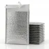 Insulated Shipping Mailer with Adhesive Flap, 170x225 mm, PET/PEE Material, Aluminum-Coated, 50 mm Flap, Silver