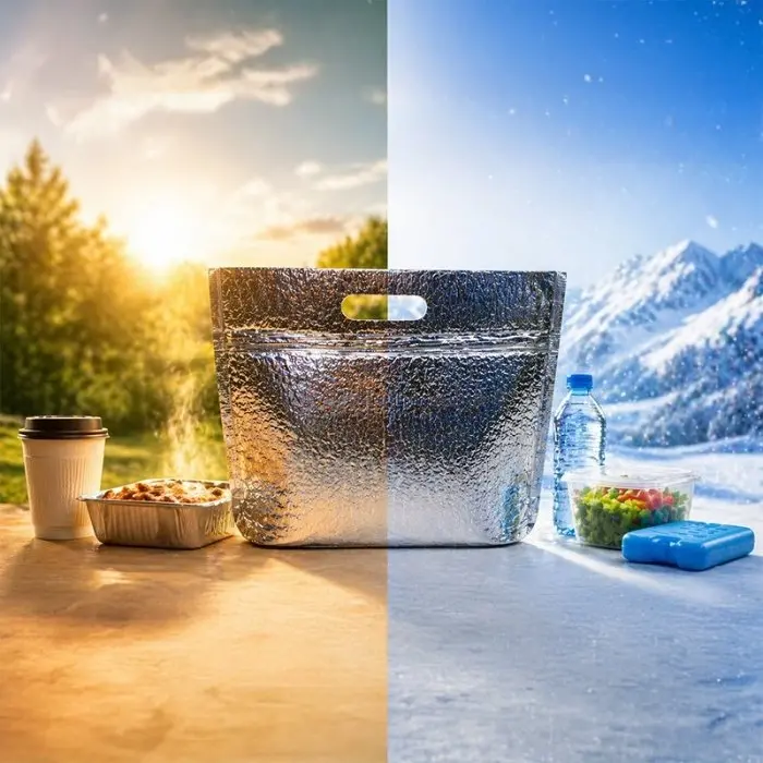 Reflective Thermal Bag Cool Meal Pouch Zip Pack Dimensions 260x360 mm