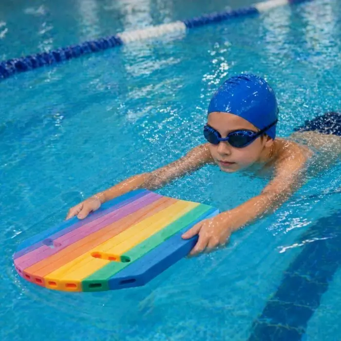 Foam Swimming Kickboard, Length 880 mm, Width 420 mm, Thickness 20 mm, Rainbow Color