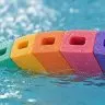 Foam Swimming Kickboard, Length 880 mm, Width 420 mm, Thickness 20 mm, Rainbow Color