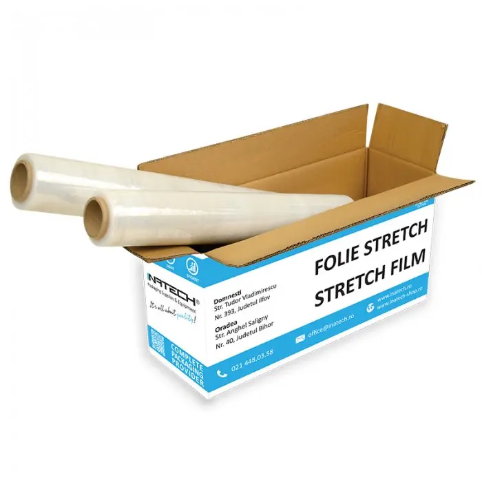 Folie Stretch Uz Manual Latime 500 mm, Grosime 23 my, Greutate 1.5 kg, Culoare Transparent, Greutate Tub 0.3 kg, Buc / Pachet...