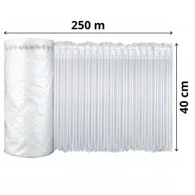 Rola Folie Cu Coloane De Aer 250 m x 40 cm, 50 my, Perforata la 39 cm (12 coloane)-Masini Si Consumabile Pentru Ambalat