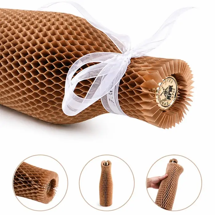 Protectie Pentru Sticle Din Hartie Honeycomb, 1x35 cm, Gramaj 50 g, Culoare Natur-Hartie Pentru Ambalare