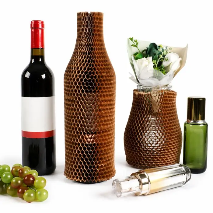 Protectie Pentru Sticle Din Hartie Honeycomb, 1x35 cm, Gramaj 50 g, Culoare Natur-Hartie Pentru Ambalare