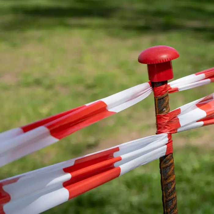 Banda De Avertizare Lungime 500 m, Latime 70 mm, Material LDPE, Culoare Rosu / Alb-Benzi Adezive Si Adezivi