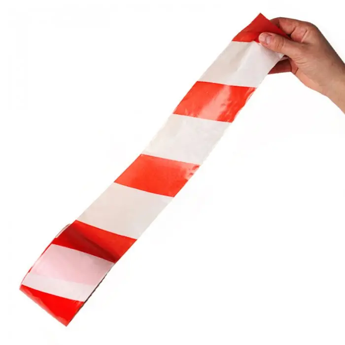 Banda De Avertizare Lungime 500 m, Latime 70 mm, Material LDPE, Culoare Rosu / Alb-Benzi Adezive Si Adezivi