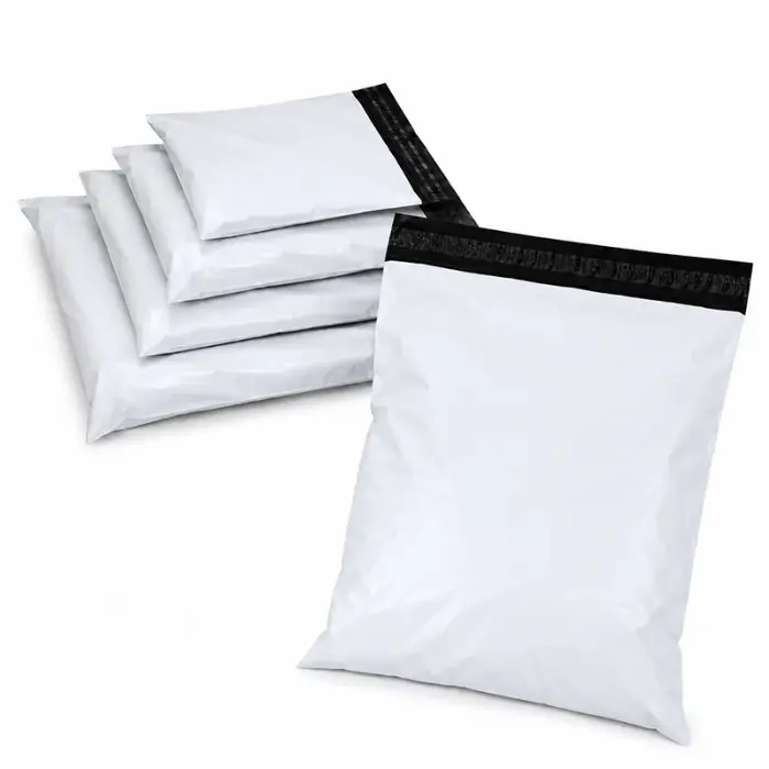 Pungi Curierat Standard FB06, 400 x 500 mm, Clapeta 50 mm, Culoare Alb / Negru, Set 50 buc-Plicuri Si Pungi Curierat