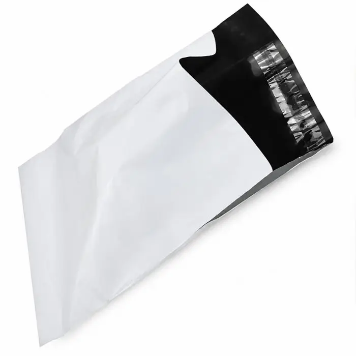 Pungi Curierat Standard FB05, 350 x 450 mm, Clapeta 50 mm, Culoare Alb / Negru, Set 50 buc-Plicuri Si Pungi Curierat