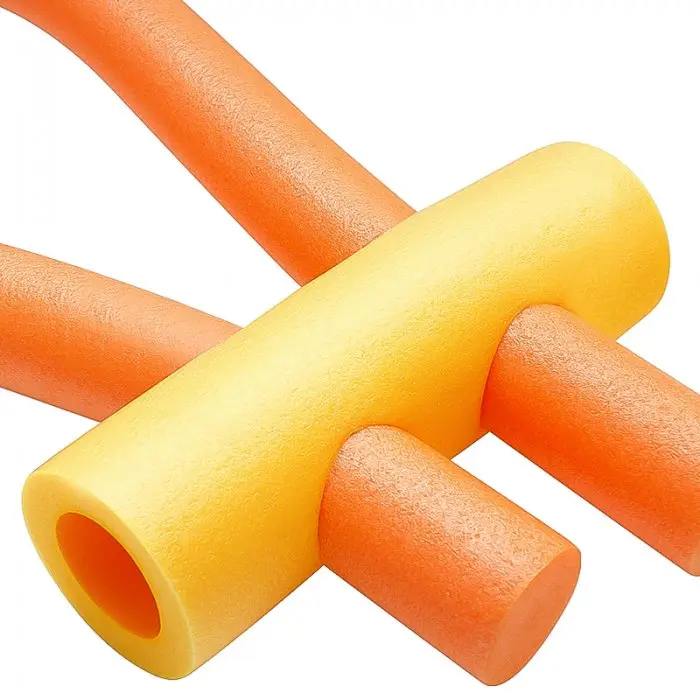 Conector Spuma 6 Gauri Lungime 315 mm, Diametru 62 mm, Grosime 19 mm, Conector 6 Orificii, Culoare Galben-Sport Si Agrement
