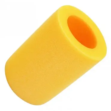 Conector Spuma 2 Gauri Lungime 140 mm, Diametru 62 mm, Grosime 19 mm, Conector 2 Orificii, Culoare Galben